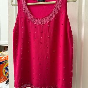 Apt. 9 Women's Fuchsia Embellished Tank Top
